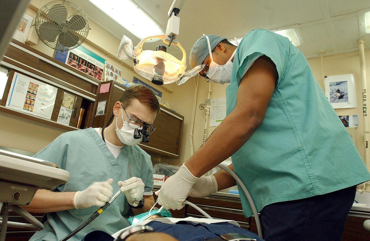 Modern European dental clinic interior with treatment chair